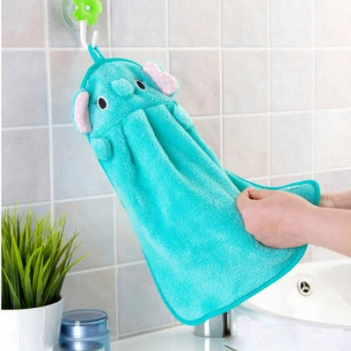 Soft Children's Cartoon Animal Hanging Wipe Bath Face Towel
